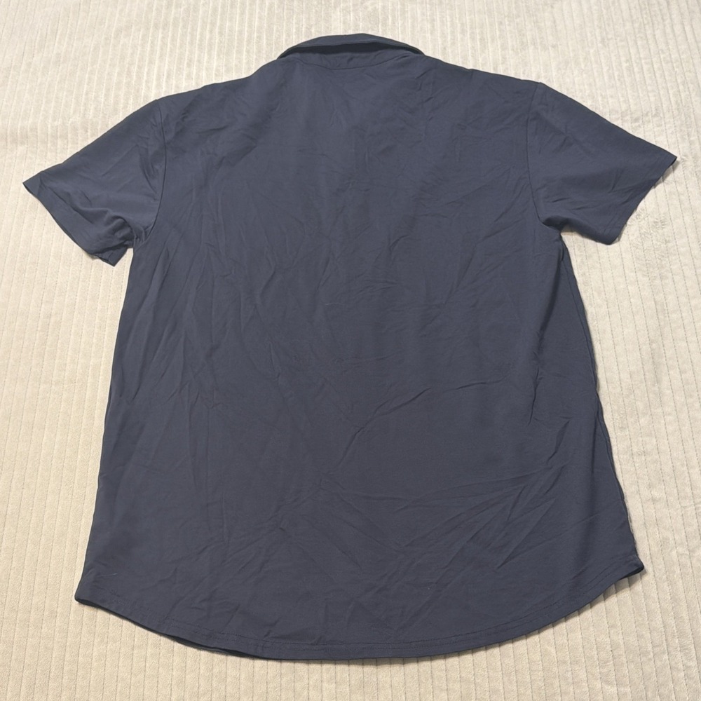Bylt Lux Button Up Shirt Mens M Premium Basics Short Sleeve Blue Stretch - Picture 5 of 5
